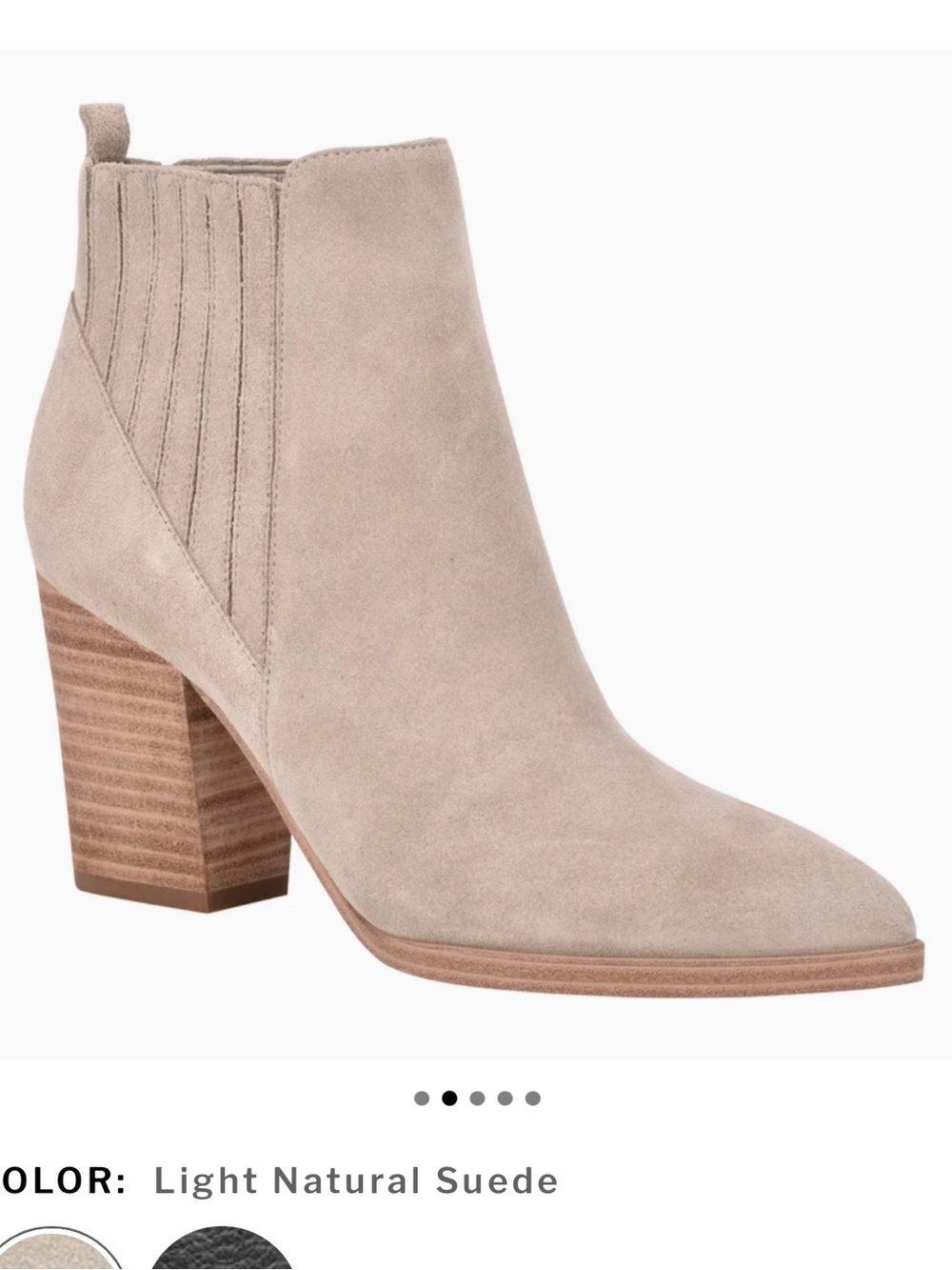 Marc Fisher Light Natural Suede Ankle Boot